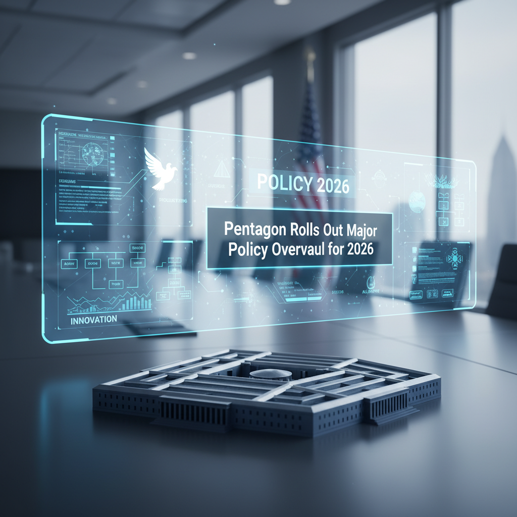 Professional blog header image for article titled: Pentagon Rolls Out Major Policy Overhaul for 2026. High quality, relevant imagery, clean composition.