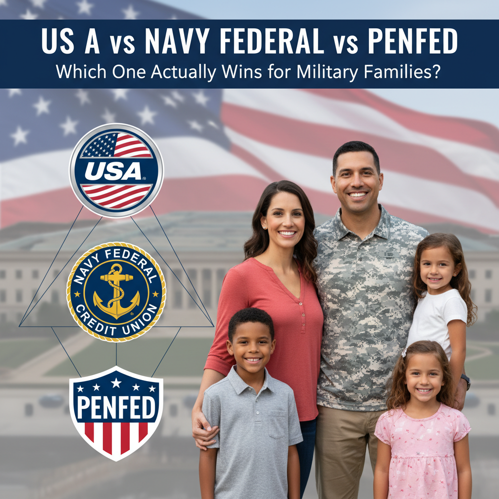 Military family banking comparison USAA Navy Federal PenFed