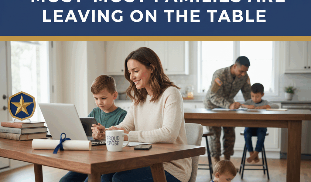 Professional blog header image for article titled: The Military Spouse Education Benefits Most Famil