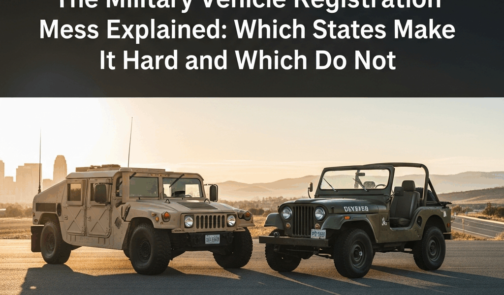 Professional blog header image for article titled: The Military Vehicle Registration Mess Explained: