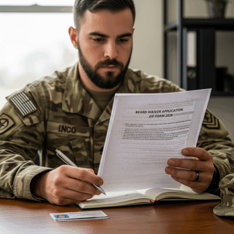 Professional photograph related to: How to Get a Beard Waiver in the Military — 2026. High quality,